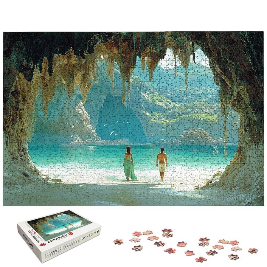 Puzzle 1000 Piezas Paisajes para Adultos, Puzzle Playa de Madera con Caja Regalo para Adultos, Rompecabezas Desafiante para Toda la Familia, Rompecabezas para Regalo Mujer, Home Decoration, -6561