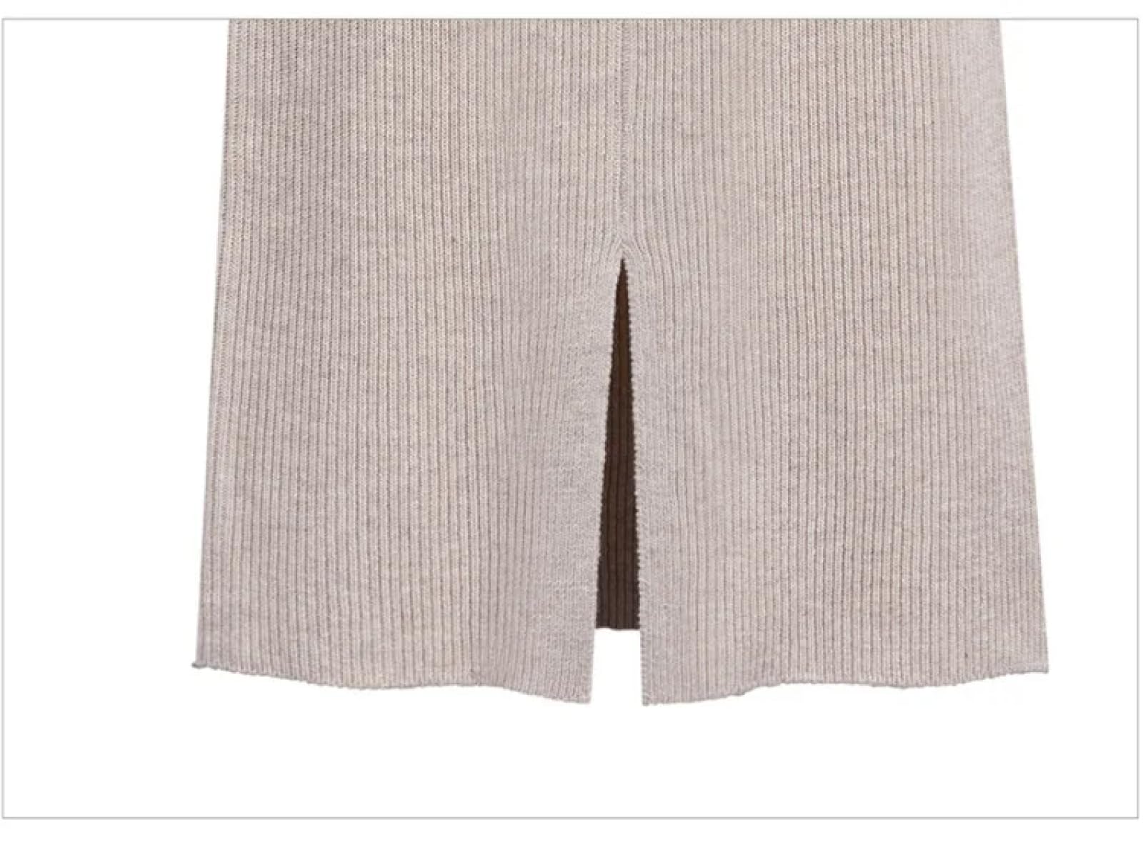 OLEETS Strickrock Für Damen - Herbst Winter Schlank Strick Rock Frauen Hohe Taille Split Mid-Länge 6XL Plus Größe Einfache Elegante Warme Streetwear Für Arbeit Büro Kleidung