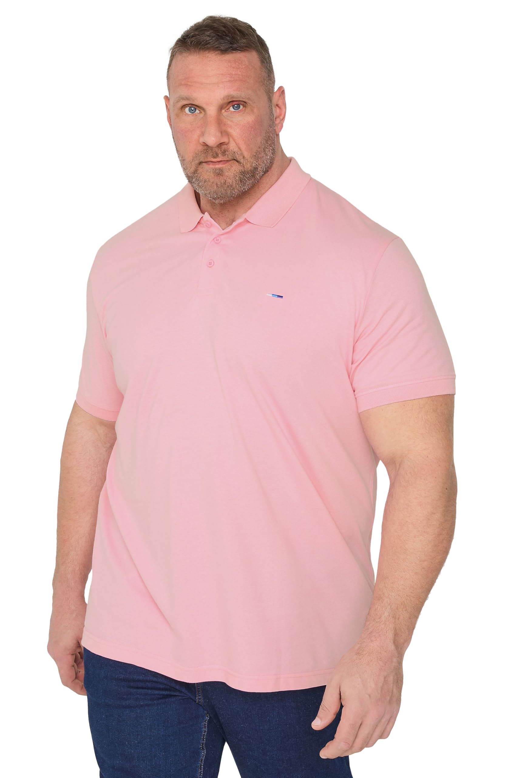 BadRhino Big & Tall Pink Polo Shirt - Men's - Plus Size Curve