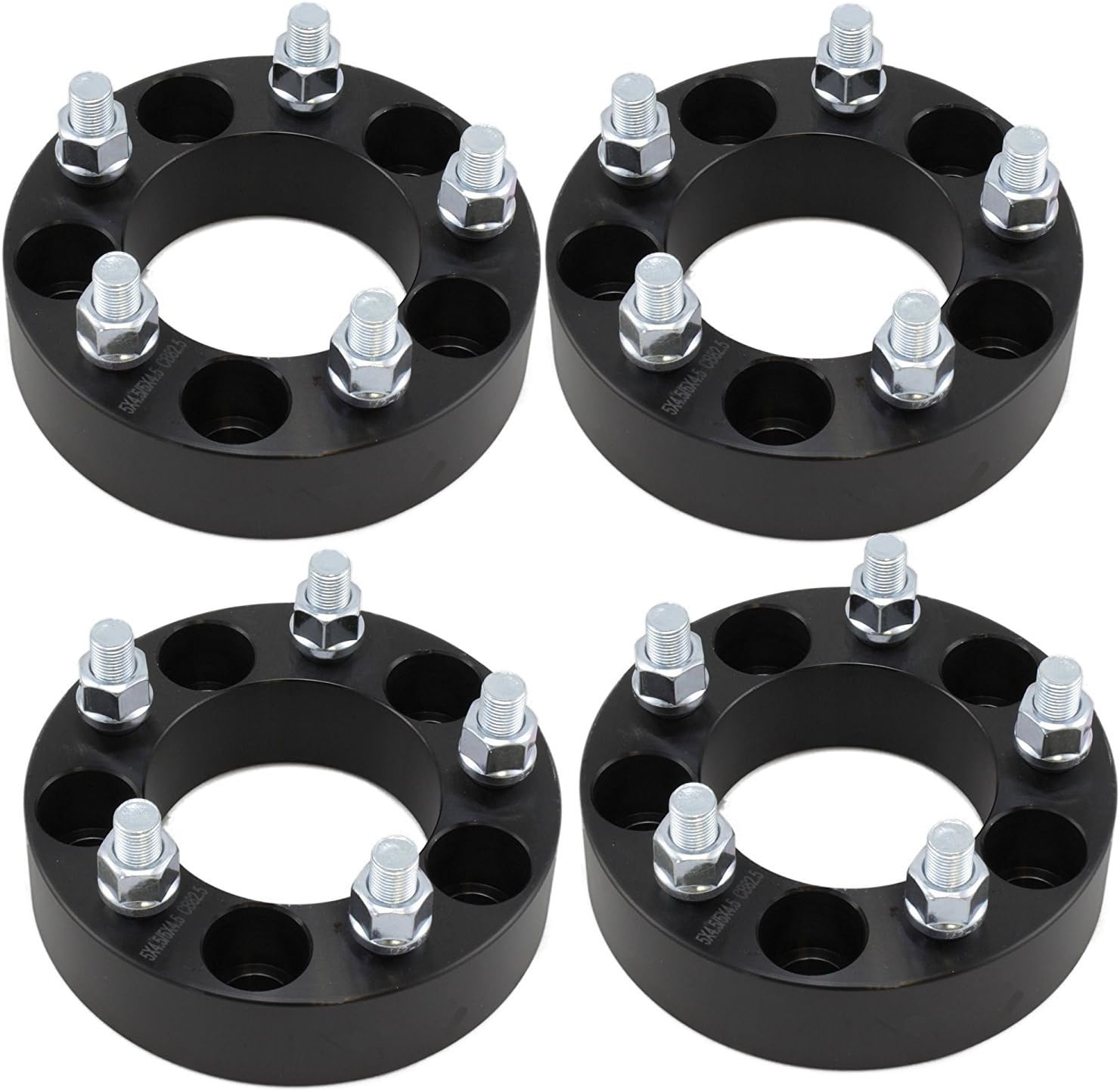 4 Qty Black Wheel Spacers Adapters 3" (1.5 inch Per Side