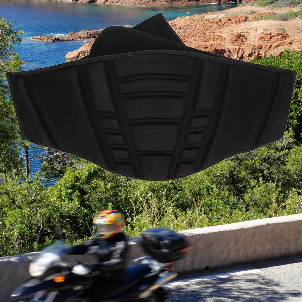 PROANTI Cinturón lumbar para motocicleta con acolchado, Negro , Talla única
