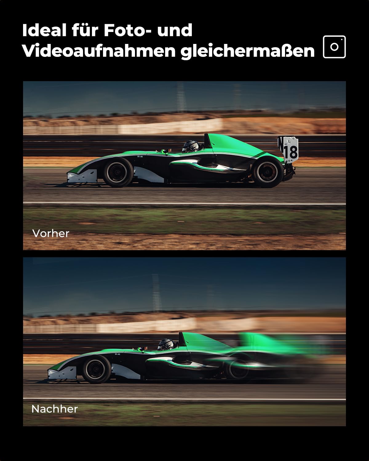 K&F CONCEPT 82mm Einzelbewegungsunschärfe-Effektfilter Optisches Glasprisma Spezialeffekt-Kameraobjektivfilter (Nano-B Serie)