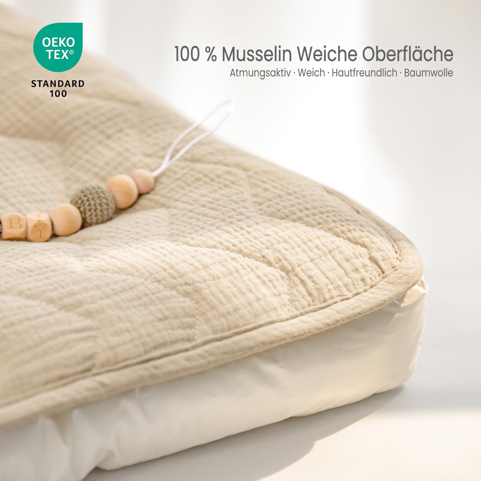 lulumoon Wickelauflagenbezug für Wickelauflage 75x85cm: Musselin Baumwolle mit hoher Saugfähigkeit – Auslaufsichere Rückseite – waschbarer Wickelauflage für Baby, 2 Pack