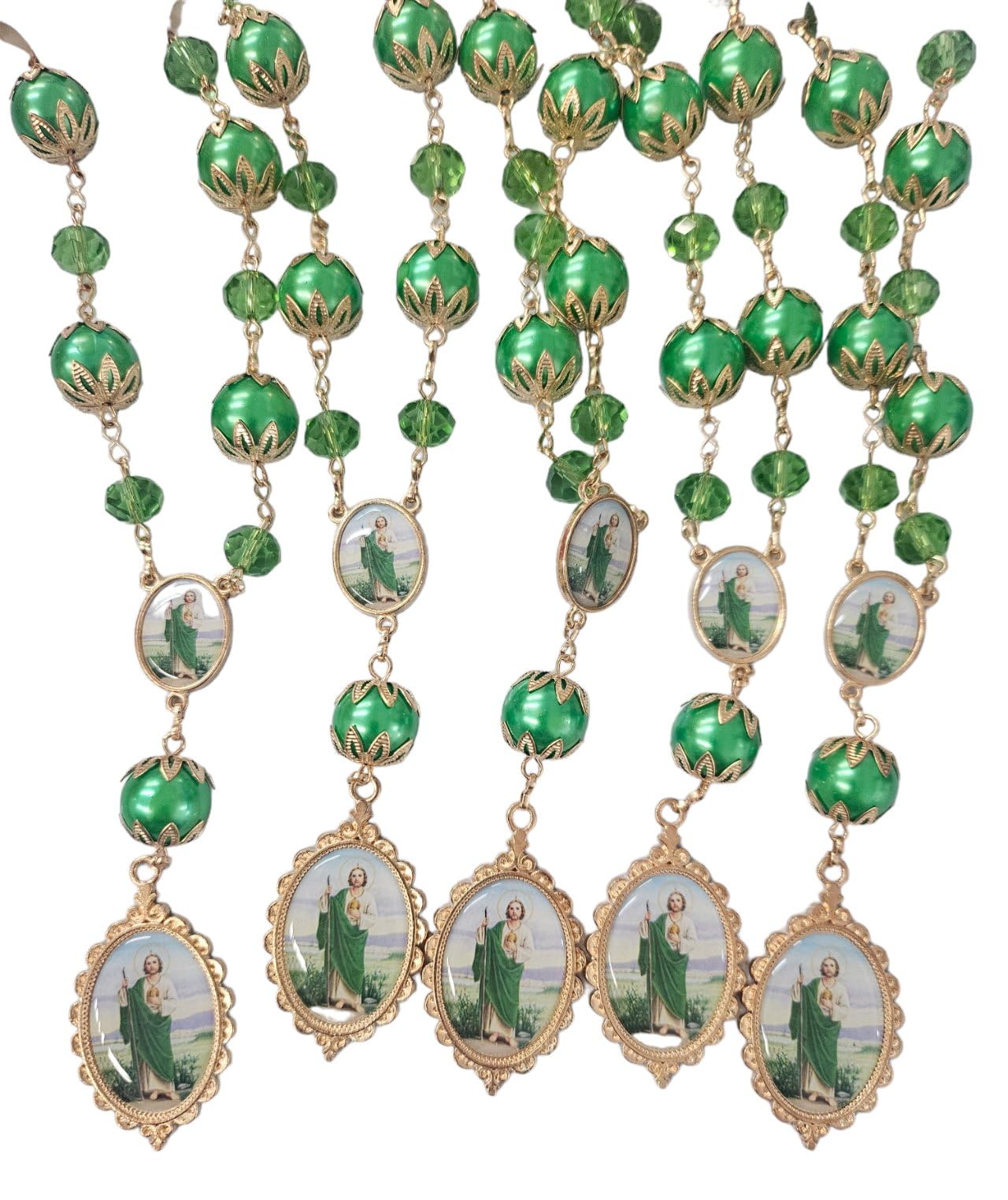 Bulk 12 Pc Crystal Saint Jude Car Auto Rosary with Gift Bag Perfect for First Communions , Baptism , Wedding Shower /Religious Gift /