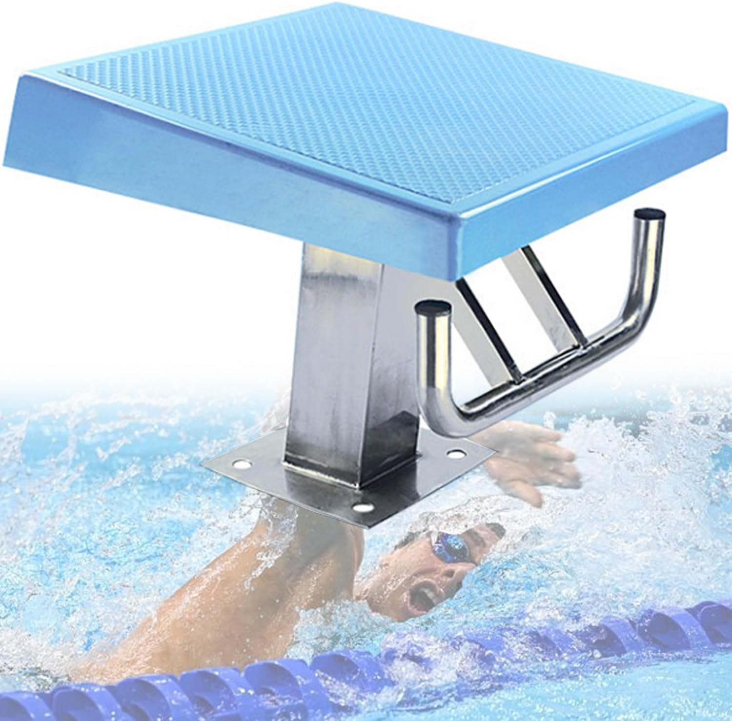 Standard Pool Diving Platform,304 Stainless Steel Diving Board,with Anti-Slip Countertop, 15°Inclined Professional Diving Platform for Outdoor Indoor Campus Competition