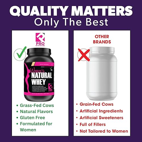 Miniatura 6 de Her Natural Whey- Proteína en polvo para mujeres para bajar de peso y para apoyar la masa muscular magra  bajo en carbohidratos  sin gluten  rBGH