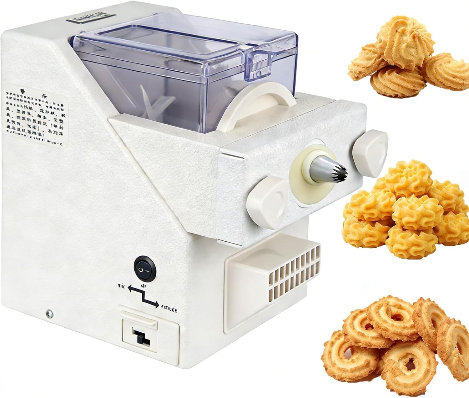 Urządzenie do formowania ciastek, automatyczna maszyna do robienia ciastek, 8 wymiennych dysz, elektryczna maszyna do pieczenia ciastek o mocy 180 W, 50–60 obr./min. Prasa do ciastek