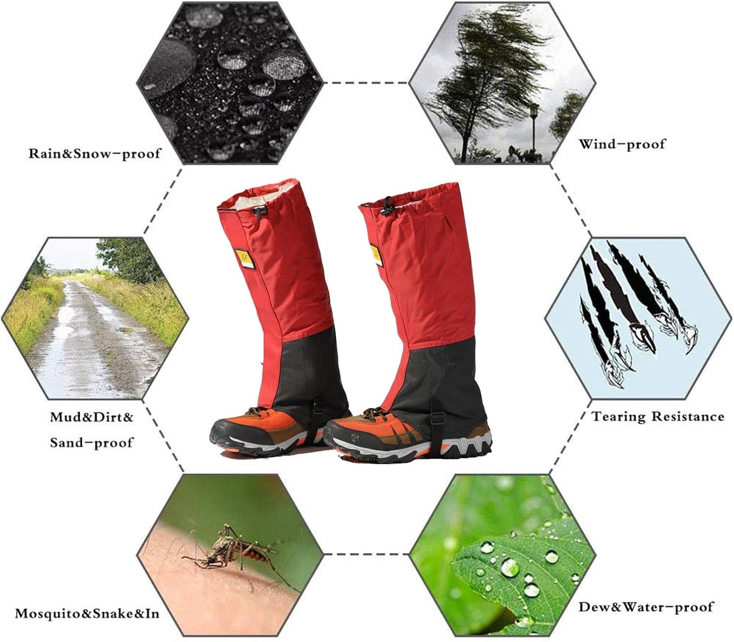 Leg Gaiters Outdoor Snow Leg Gaiters, Hiking and Climbing Leggings Fenders in the Wild, Leggings Shoe Covers Suitable for Camping, Climbing, Climbing and Hunting (Color : B, Size : One size)