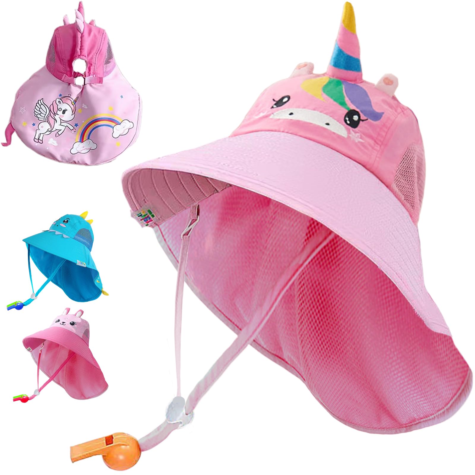 WENAUANG Sombrero de Sol para Bebé, UPF 50+ Protección Solar Gorra, Gorra Playa Plegable con Correa Ajustable para la Barbilla y ala Ancha, Adecuado 2 3 4 5 6 7 8 9 10 Años