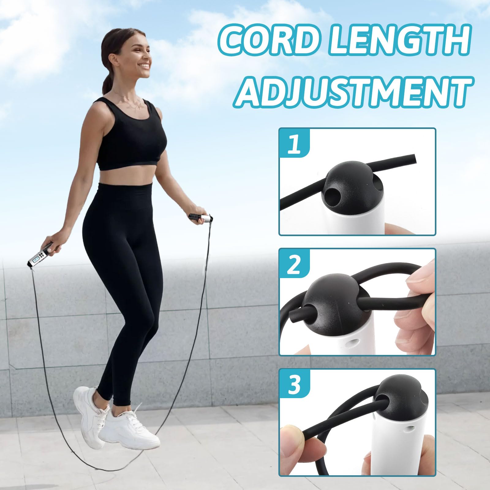 Ropeless Jump Rope With Counter Fitness Weighted Skipping Rope