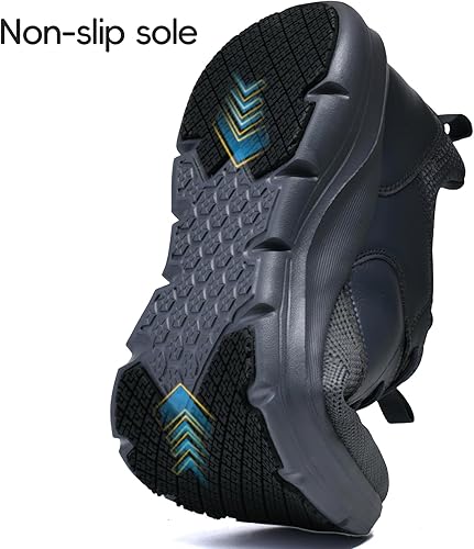 Miniatura 4 de Zapatos de trabajo antideslizantes para hombre, antideslizantes, impermeables, para servicio de alimentos, restaurante, chef, cocina, transpirables,