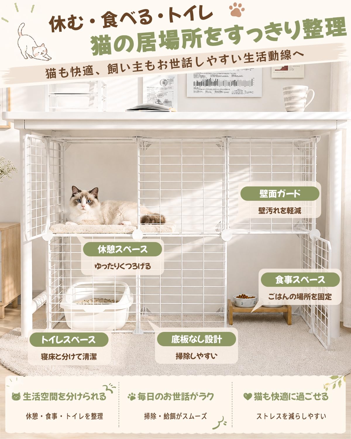 Amazon.co.jp: Sulgoty 猫 ケージ 大型 1から4段までDIY可能 組立簡単