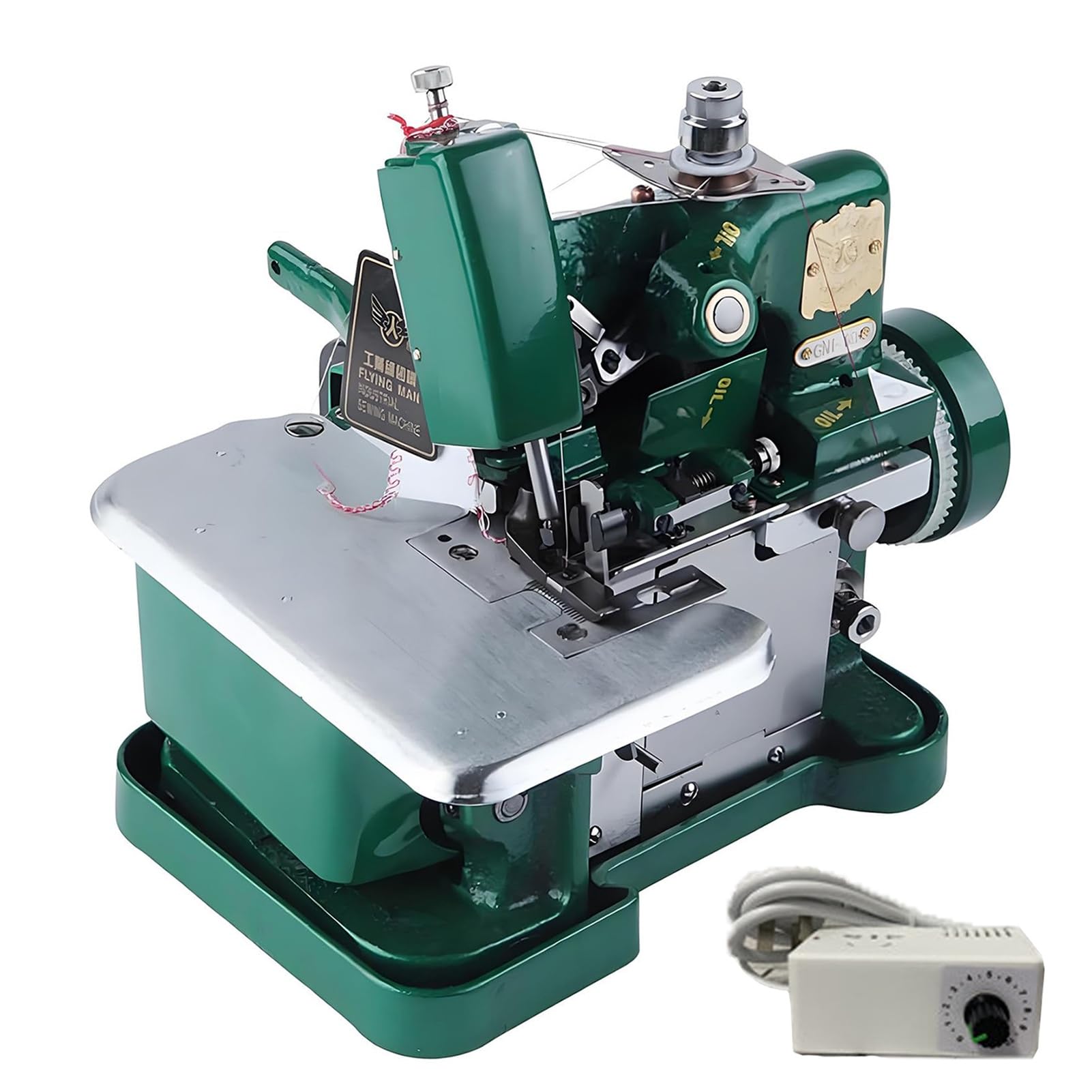 Overlock industriale per tagliacuci resistente, lunghezza del punto regolabile a 3-4 fili, telaio in metallo, per jeans, tela, tappezzeria, larghezza overlock 3-5 mm