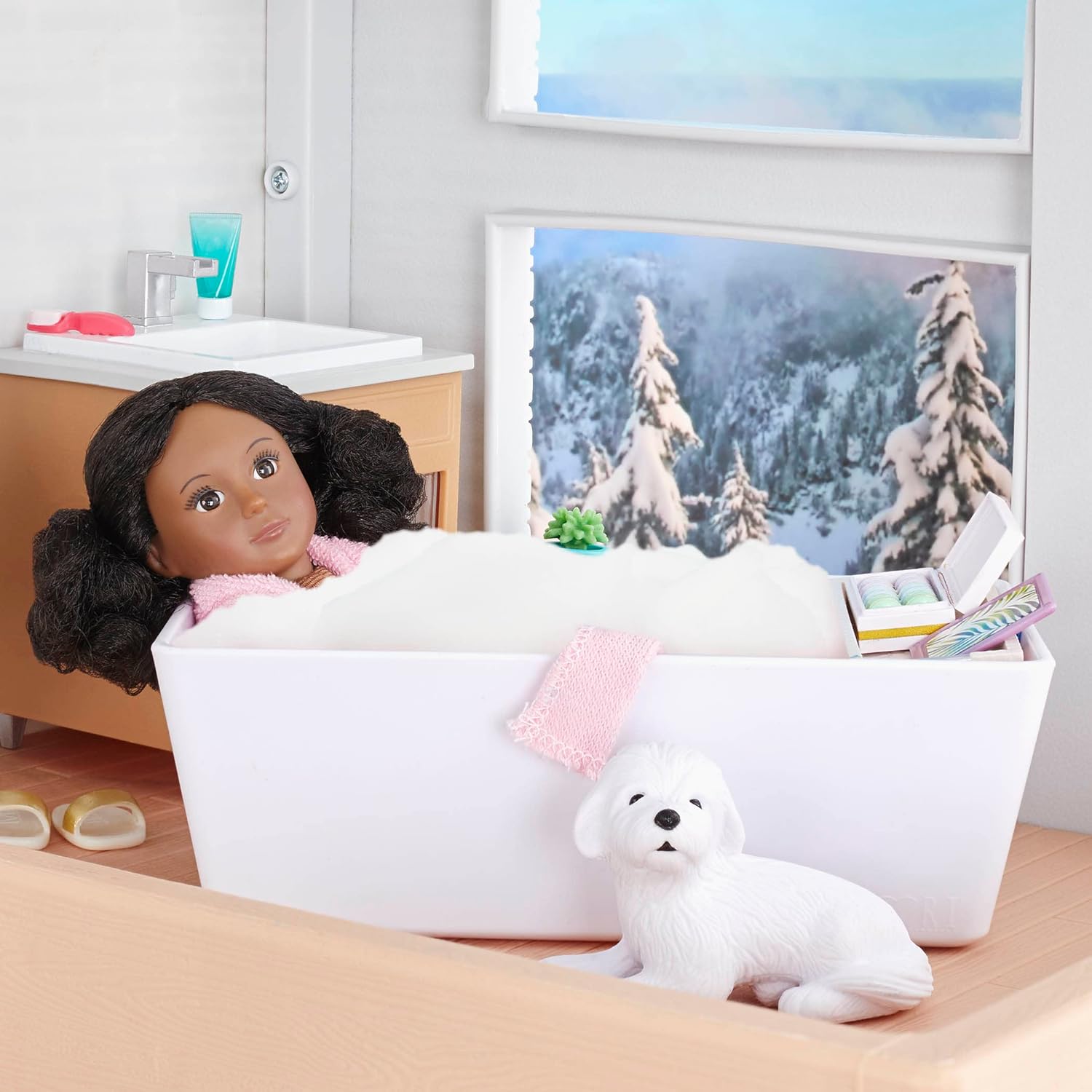 Lori – Mini Doll & Toy Dog – 6-Inch Doll & Bichon Frise Pup – Play Set with Outfit, Animal & Accessories – Playset for Kids – 3+ Years– Ariah & Winston