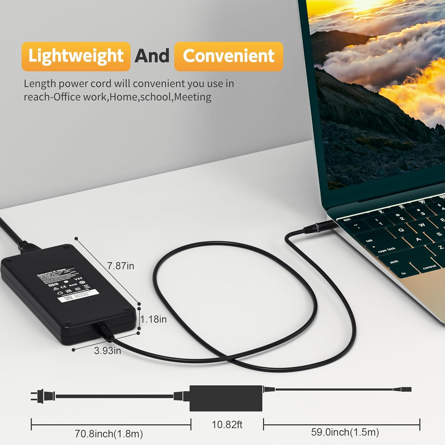 240W Alienware Laptop Charger Compatible with Dell G3 G5 G7 G15 G16 Series; Alienware 15 17 R1 R2 R3 R4 R5 M15 M17 M11X M14X M17X Gaming Laptop Power Supply Cord