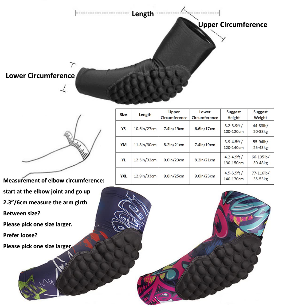 Topeter Youth Wrestling Padded Compression Knee Sleeves w/Arm Protector Sleeves