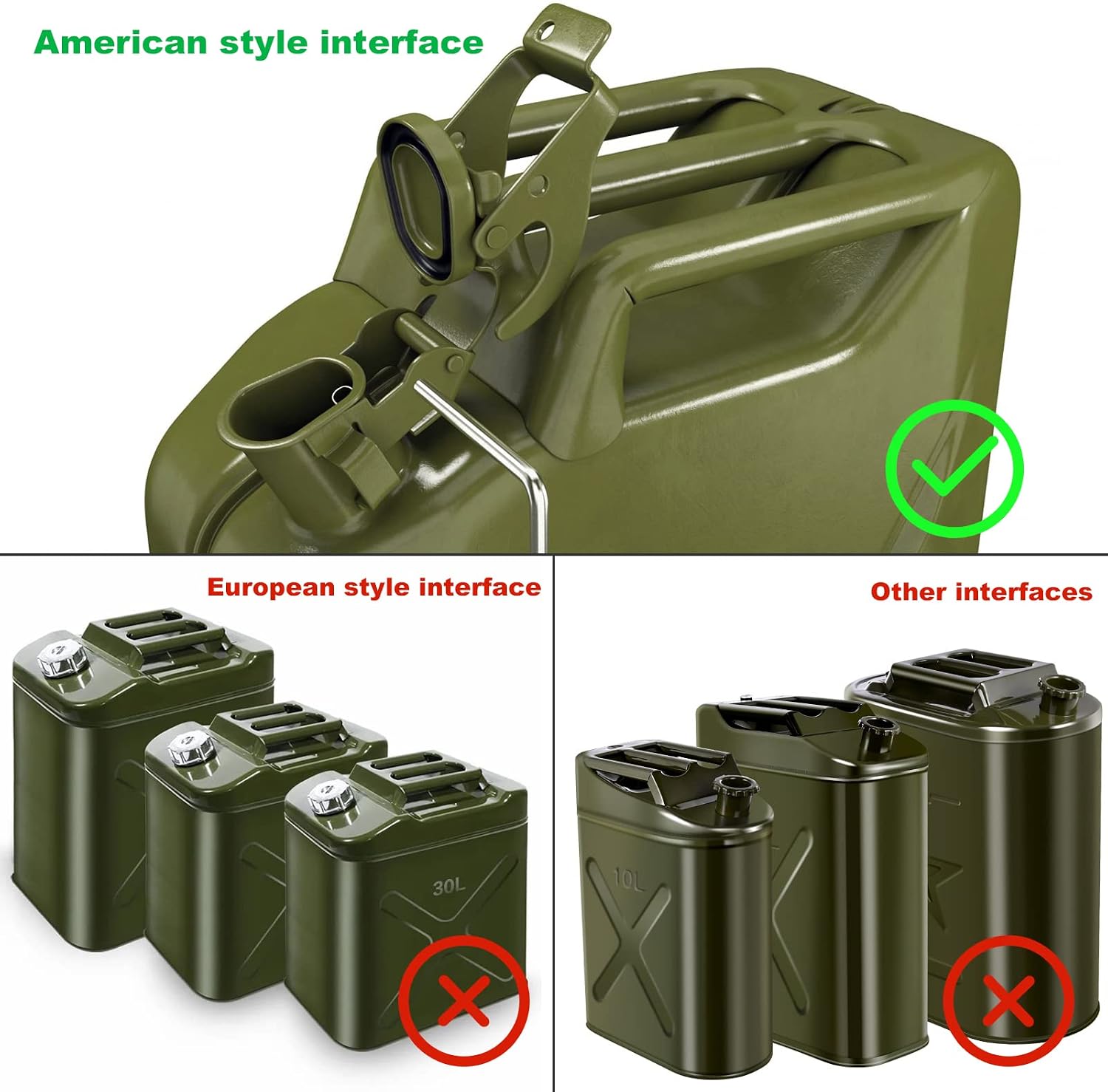 Jadeshay Jerry Can Spout with Hose, Compatible with All Non-CARB NATO Style Jerry Cans, Leak-Proof Design Easy Pouring