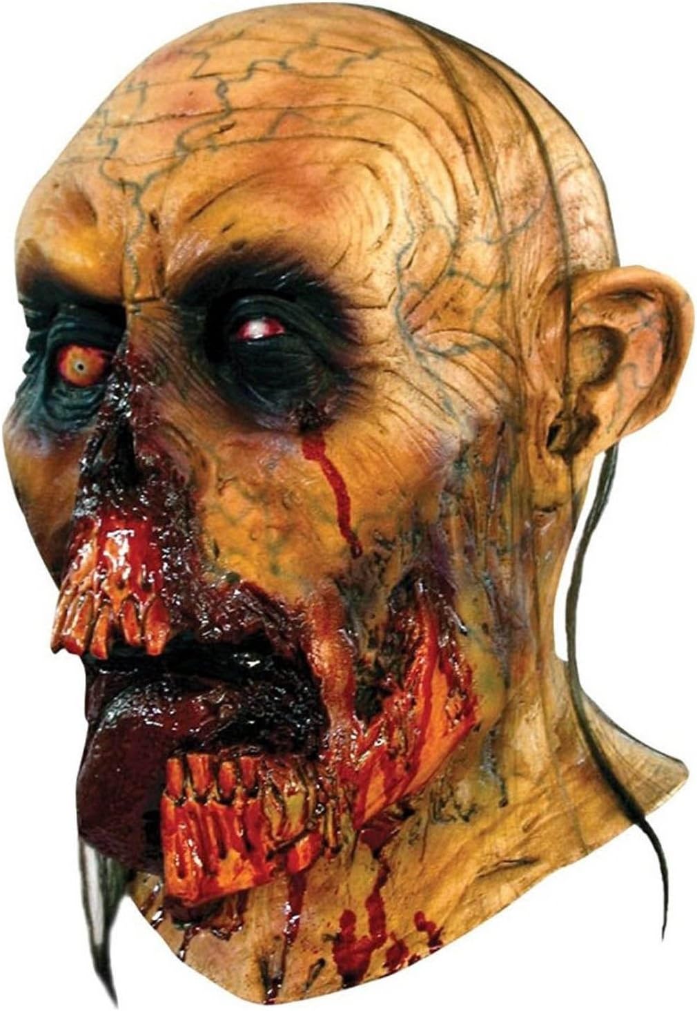 Scary Mask Zombie Realistic Adult Scary Masks For Halloween Full Over The Head Mask With Rotted Jaws And Tongue Hanging Out Spot Clean Latex Creepy One Size Halloween Accessory Costume Party