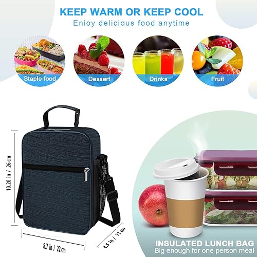 Miniatura 9 de Fiambrera aislada - Lonchera reutilizable - Bolsa térmica aislada de almuerzo para mujeres, hombres, niños, oficina, trabajo, escuela, picnic,