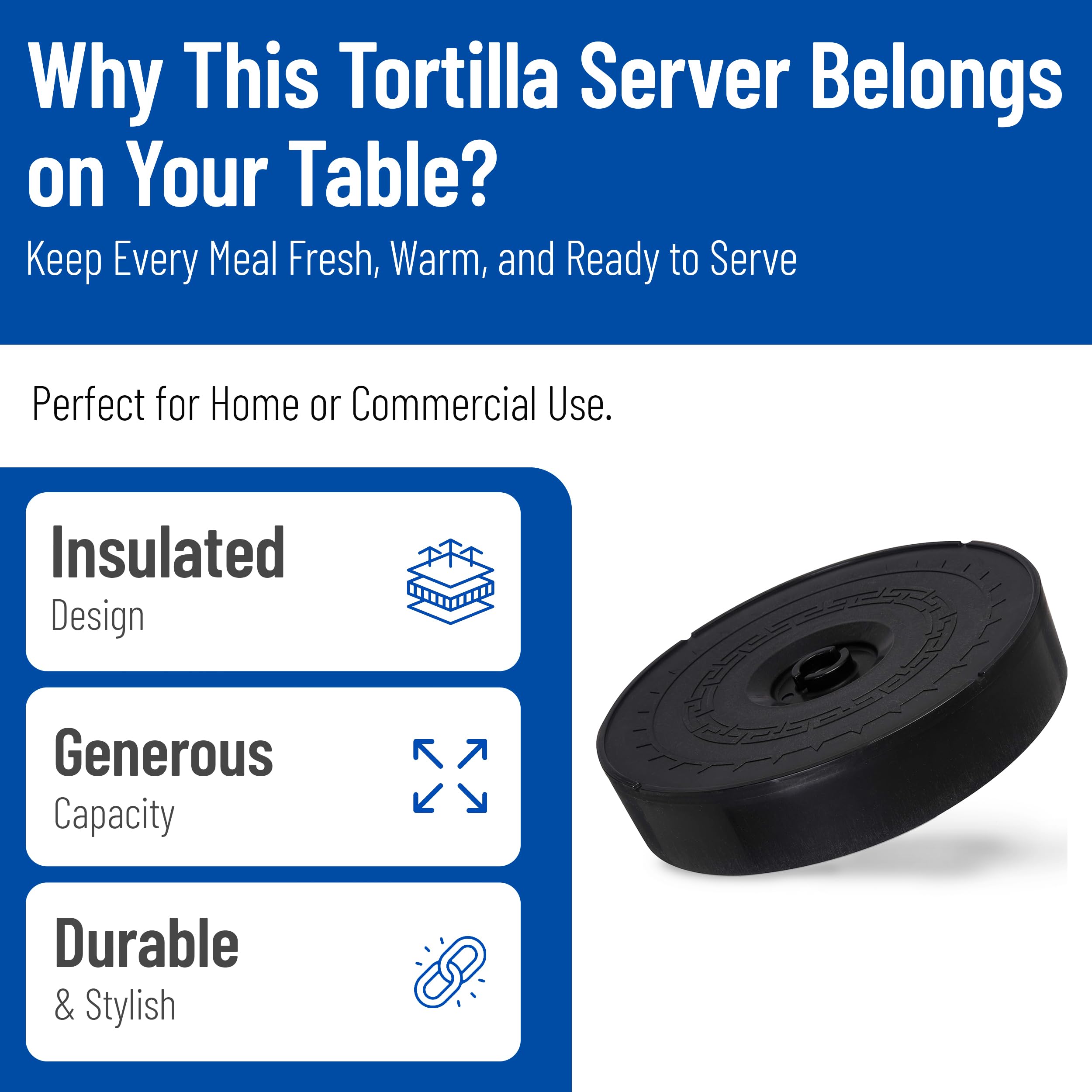 Carlisle 071703 Lift Off Jumbo - Servidor para tortillas, 30,5 cm / 5 cm, color negro
