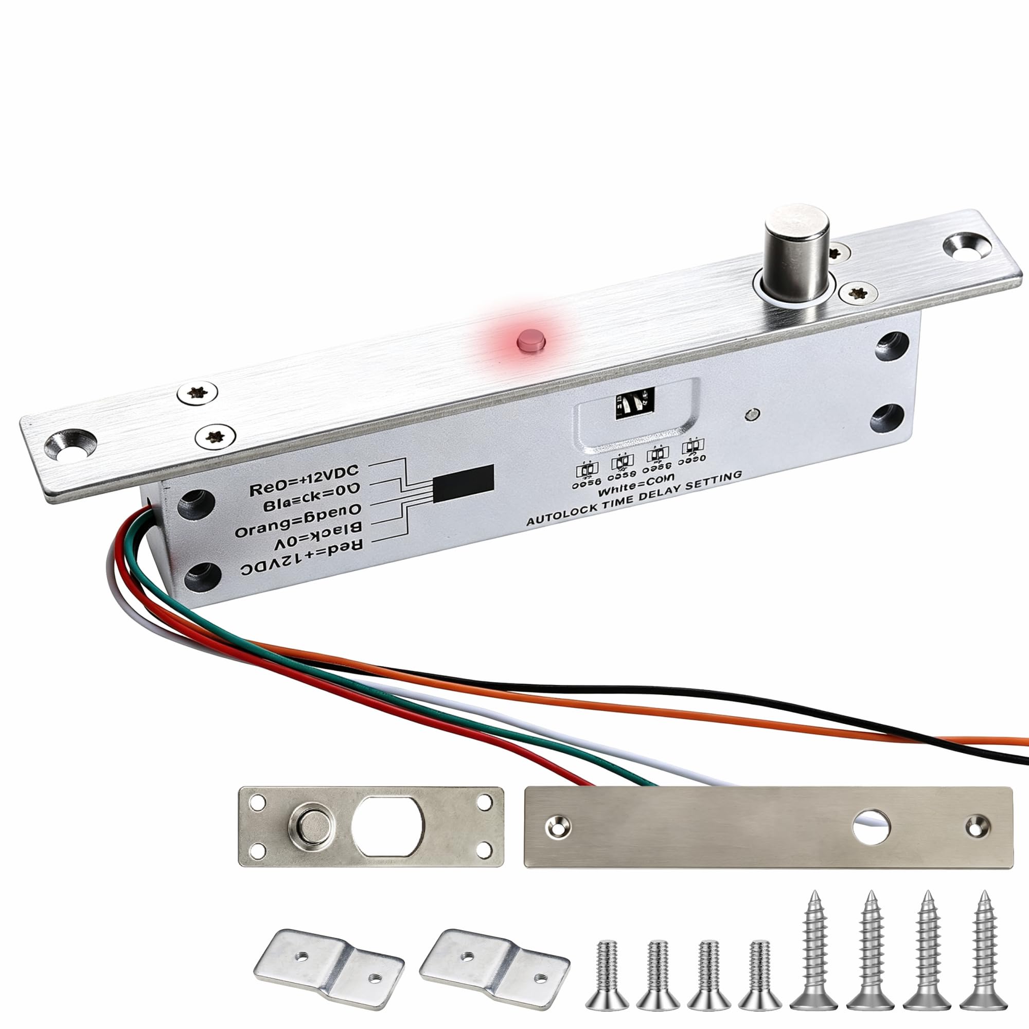 Uhppote Silver Electric Drop Bolt Lock Deadbolt Fail Secure Dc12v W/Led Indicator