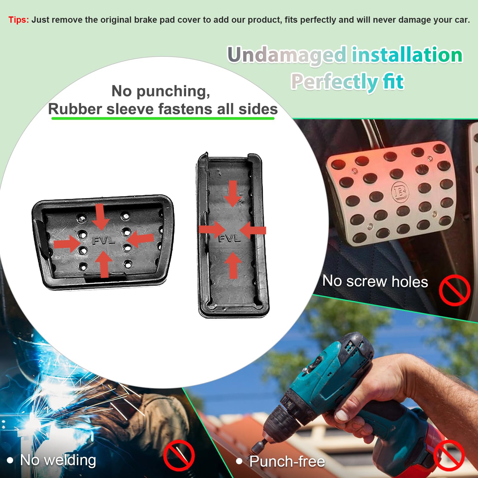 GAFAT Für MG ZS/MG HS/MG 5/MG Marvel R 2020-2024 Gaspedal Bremspedal Fußstütze Fußrasten MG Pedale, MG Zubehör [Automatikgetriebe] (Rot)