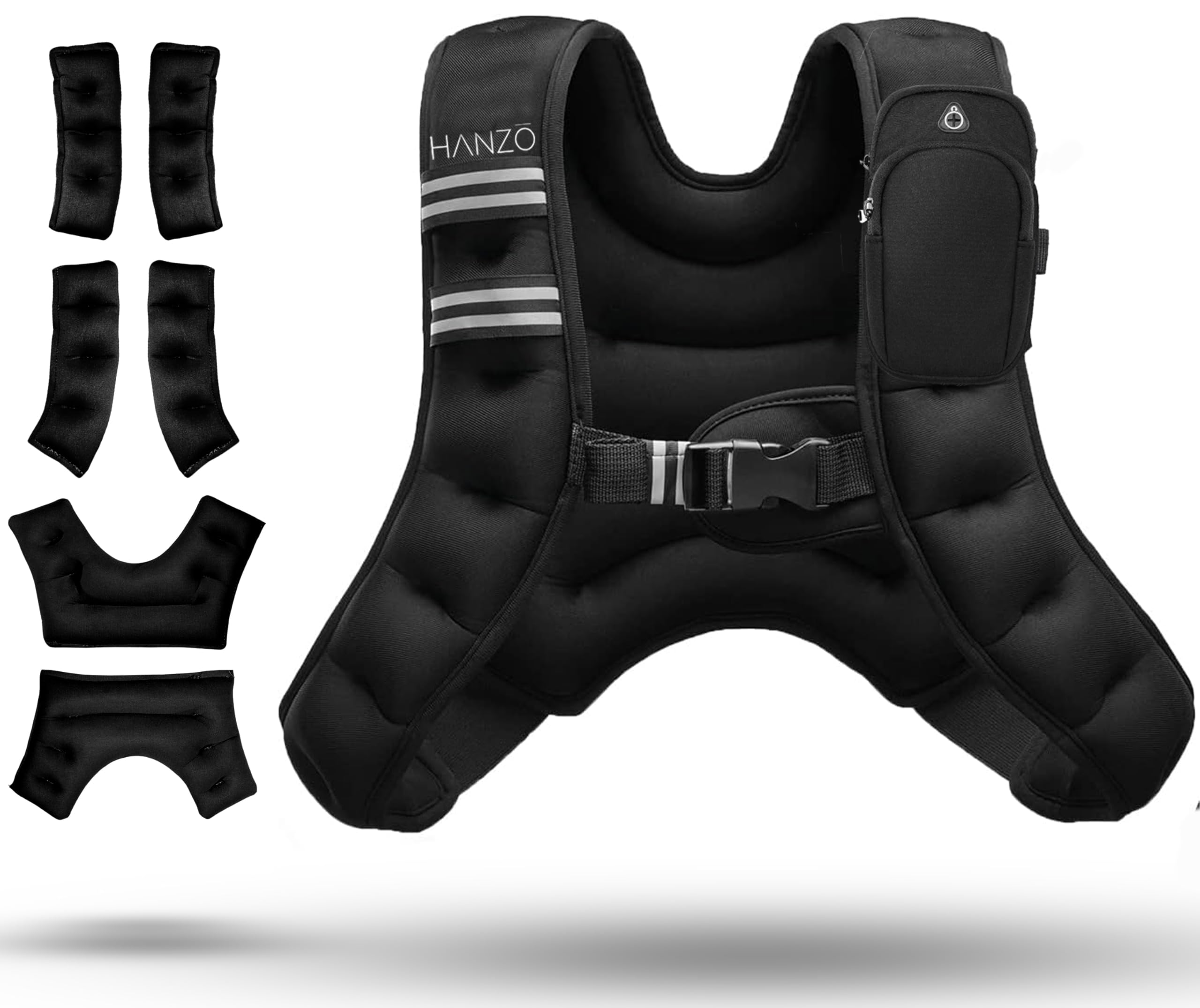 HANZO - Adustable Running Weight Vest Premium Weighted Vest for Running Workouts Fitness Training Hiking Workout Running Vest