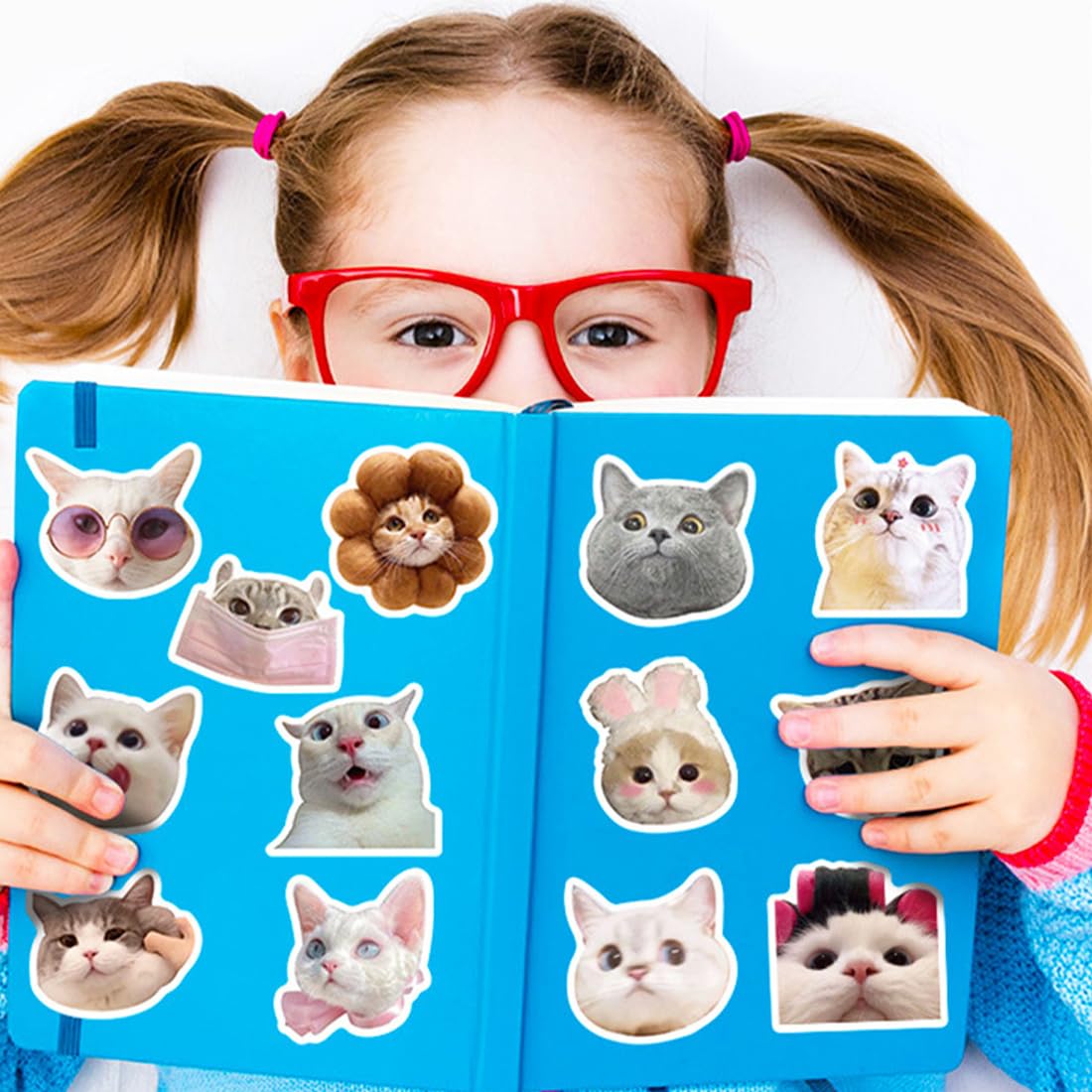 NC Lot De 50 Autocollants En Vinyle PVC Imperméable Motif Chats Mignons Pour Bouteilles D'eau, Ordinateur Portable, Skateboard, Bagages, Ordinateur, Téléphone, Snowboard, Cadeaux Pour Enfants Et