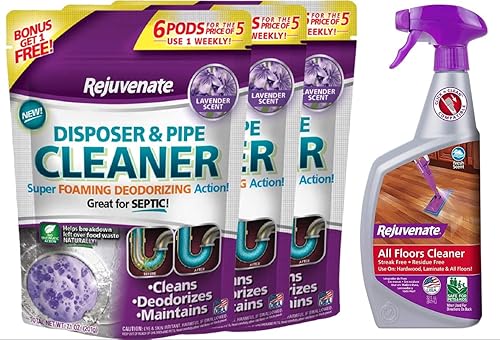 Rejuvenate Cápsulas limpiadoras de tuberías de drenaje y eliminación de basura potente acción de espuma y elimina olores de eliminación de basura,