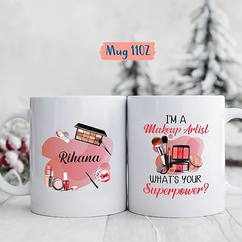 Miniatura 4 de Taza de cerámica para artista de maquillaje, regalo para cosmetólogo, taza de café personalizada para artista de maquillaje, taza de esteticista