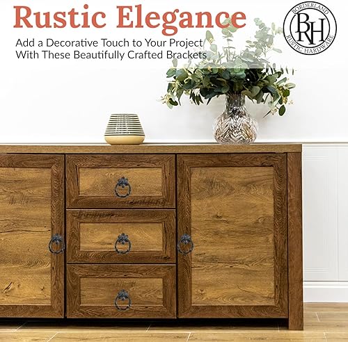 Miniatura 6 de Borderland Rustic Hardware Tirador o manija decorativa de hierro forjado a mano de 8 pulgadas  Serie Hacienda acabado negro  para puertas correderas