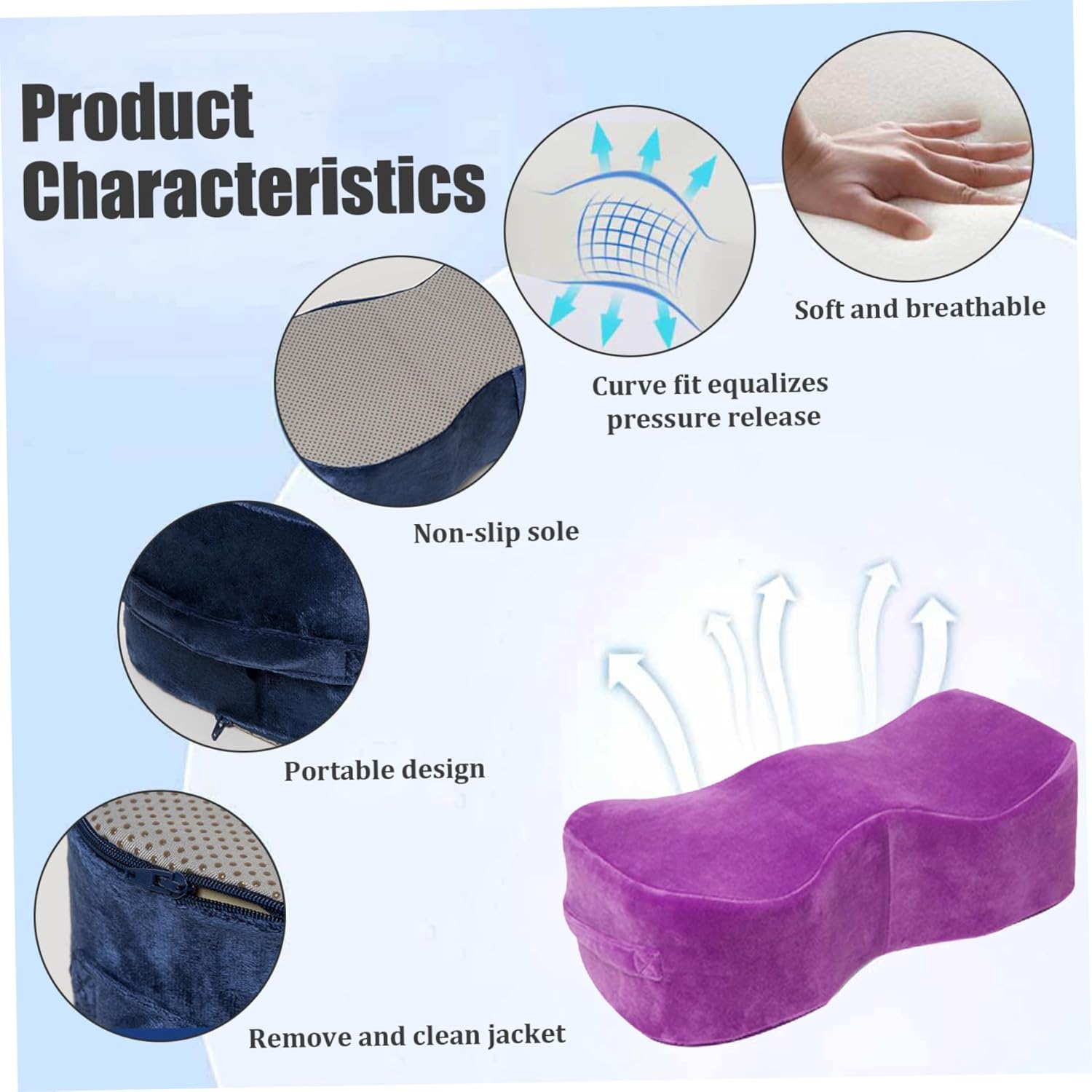 BBL Pillow After Surgery Butt Lift BBL Pillow High-Resilience Foam Seat Cushion Butt Detachable Surgery with Handle for Sitting, Post Supplies, Style 2 Post Surg