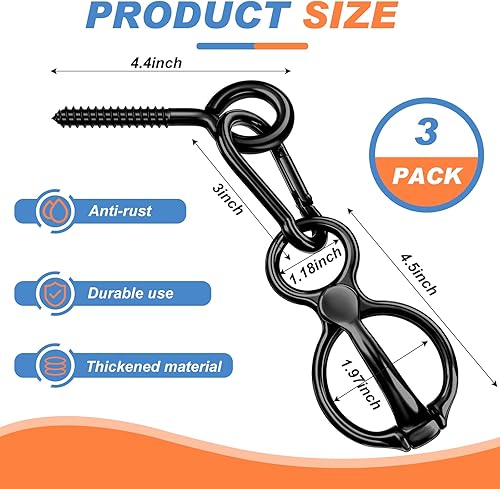 Miniatura 8 de Nuenen Anillo de amarre para caballos de acero inoxidable y suministros Accesorios de seguridad con pernos de ojo y broches Equipo de entrenamiento