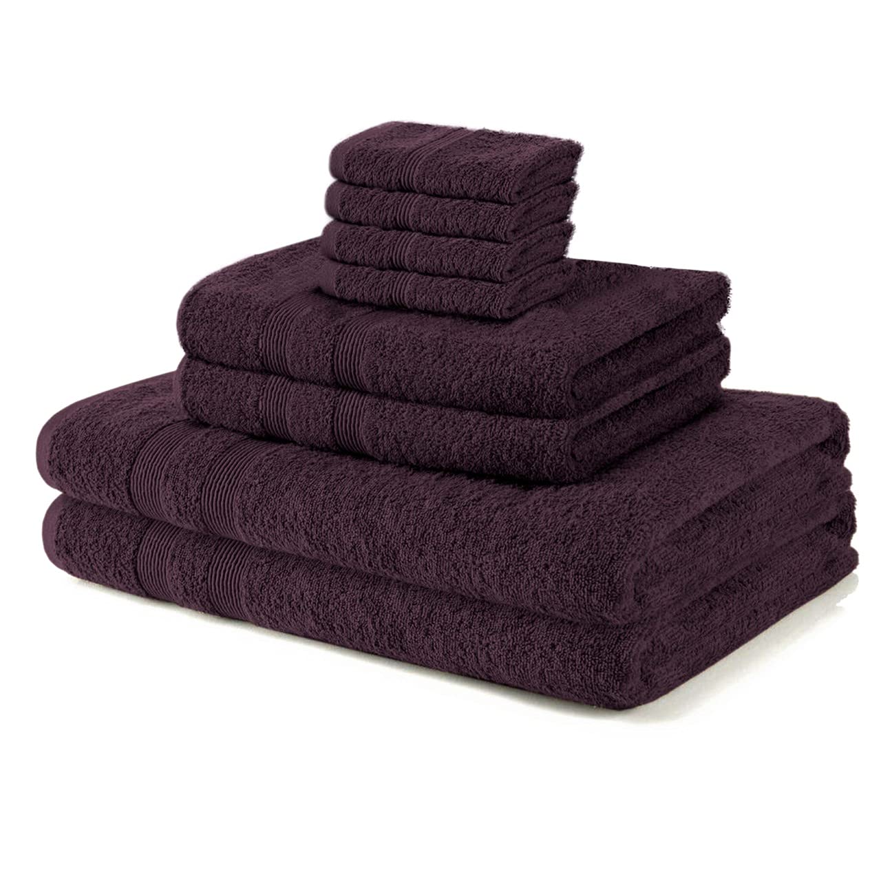 Vozbi Purple Towels - (8 Pieces) 2 Bath Towels, 2 Hand Towels And 4 Washcloths - 500 Gsm Egyptian Collection Towel Bale - Ring Spun Cotton Towel Set