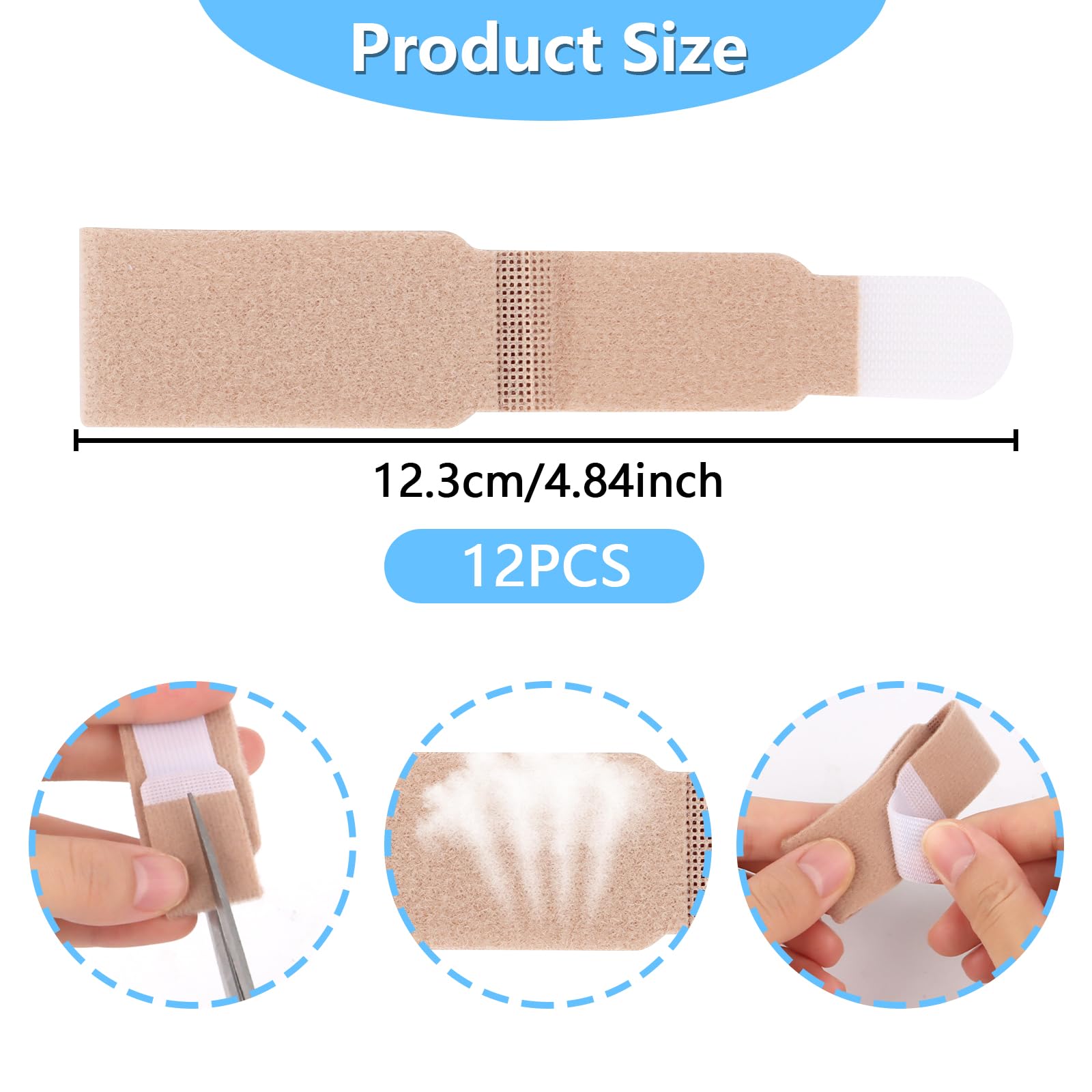12 Piezas Corrector Dedo Martillo,Envolturas para los Dedos, Separador Dedos,Protectores Dedos Pie,Enderezadores Ferula de Dedo Pie Vendajes Acolchados,para Dedos Rotos y Dedos Torcidos