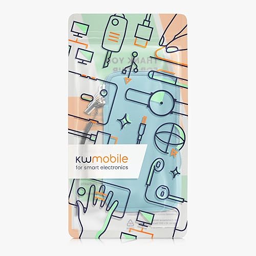 Miniatura 7 de kwmobile Bolsa de neopreno para teléfono tamaño XL - 6.76.8 pulgadas - Funda universal para celular con cremallera, correa para la muñeca, color