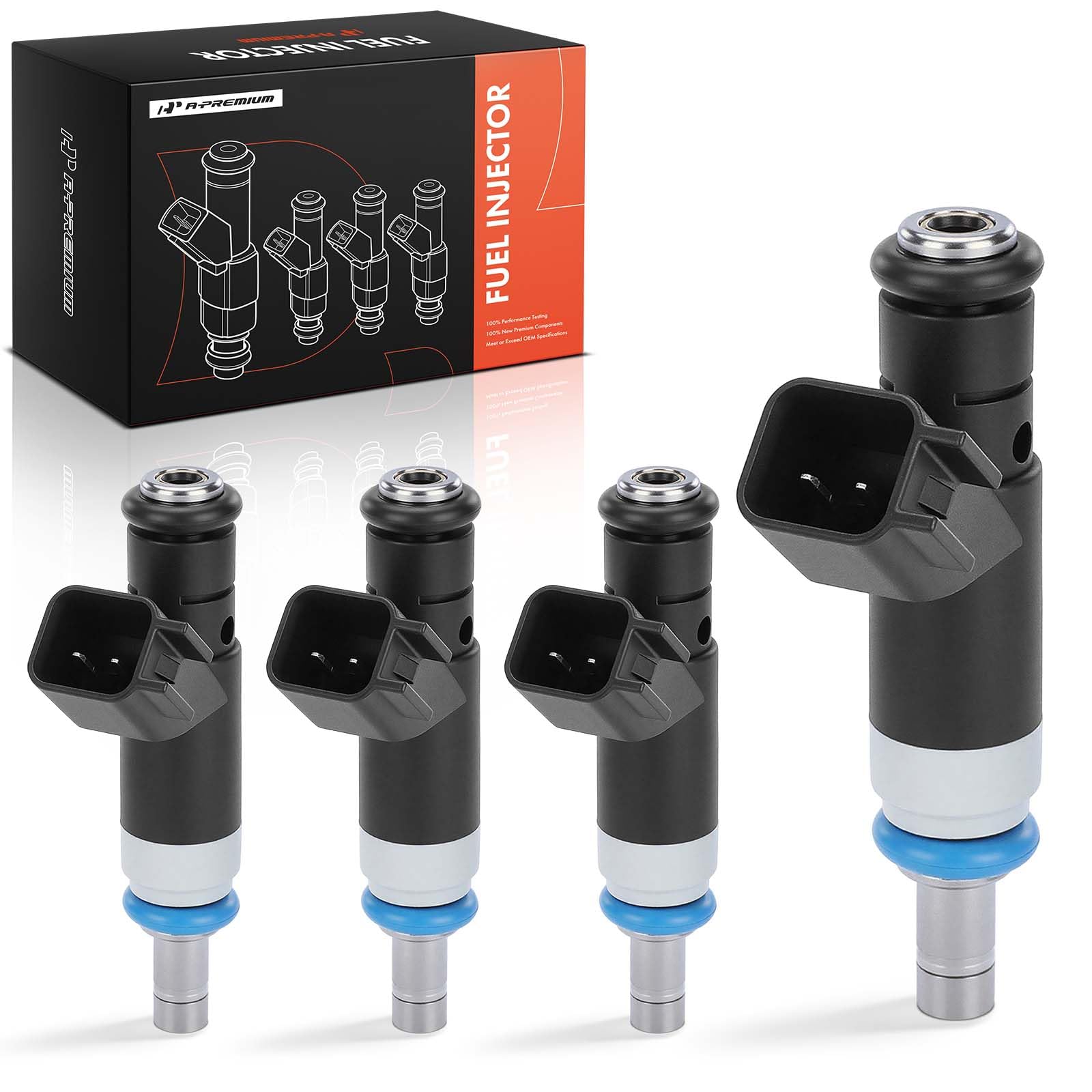 A-Premium 4 Holes Set of 4 Fuel Injectors Compatible with Jeep Compass 2007-2017, Patriot 2007-2017 & Dodge Journey 2009-2015, Avenger 2008-2014, Caliber & Chrysler 200, Sebring, 2.0L 2.4L