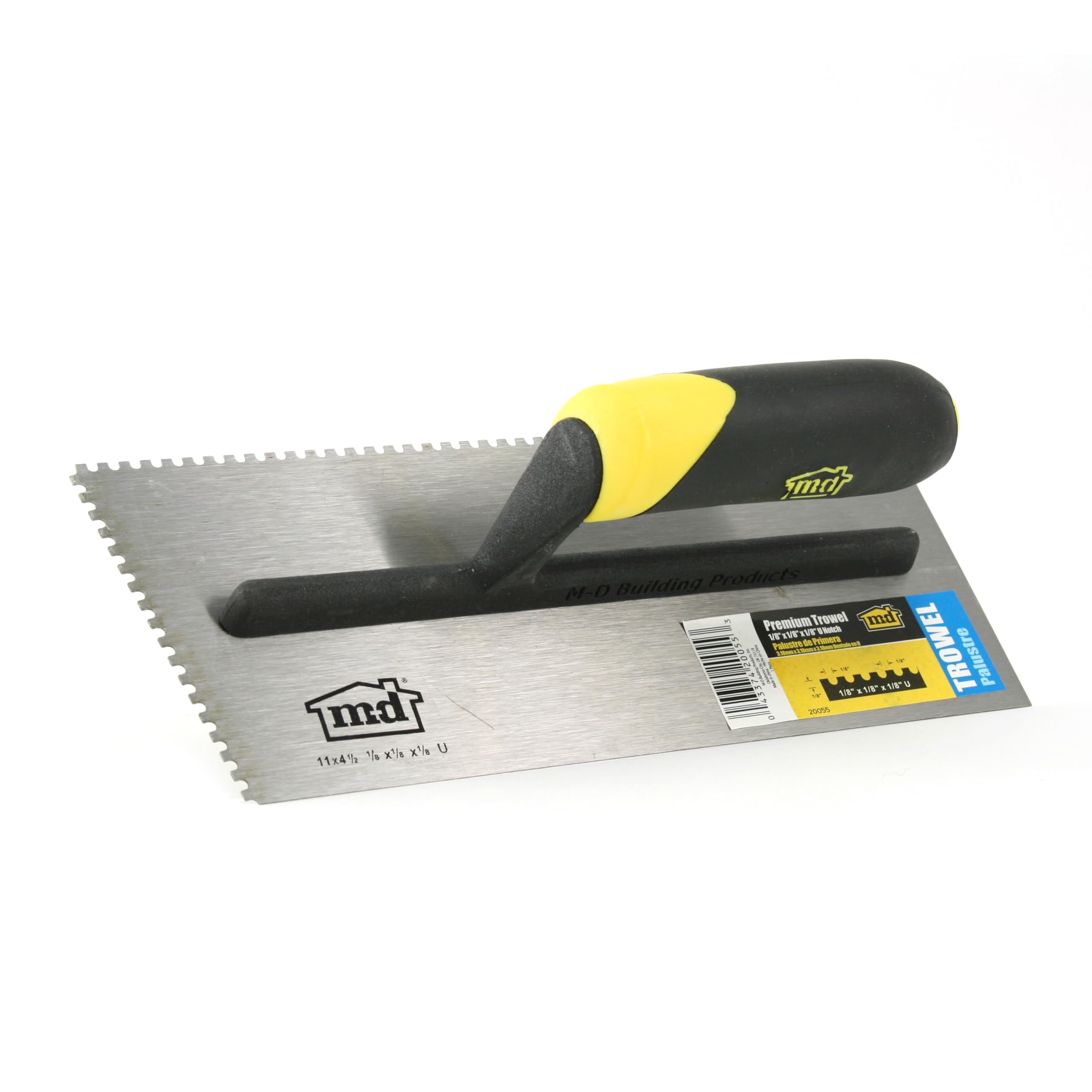 Encoche en U 1/8 spatule de ragréage M-D Building Products 20055 pour mortier colle et mosaïque