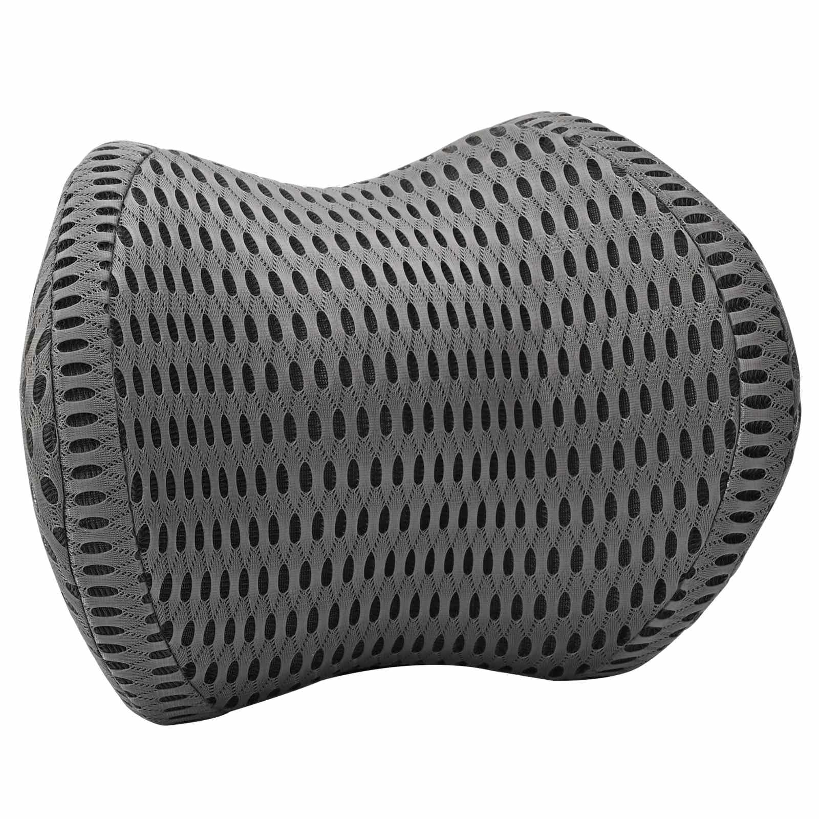 Poduszka pod kark, szara, z pianki Visco, ergonomiczna, oddychająca, 31 x 22 x 13 cm, z pianką memory i zdejmowaną poszewką, do sypialni i komfortu podróży