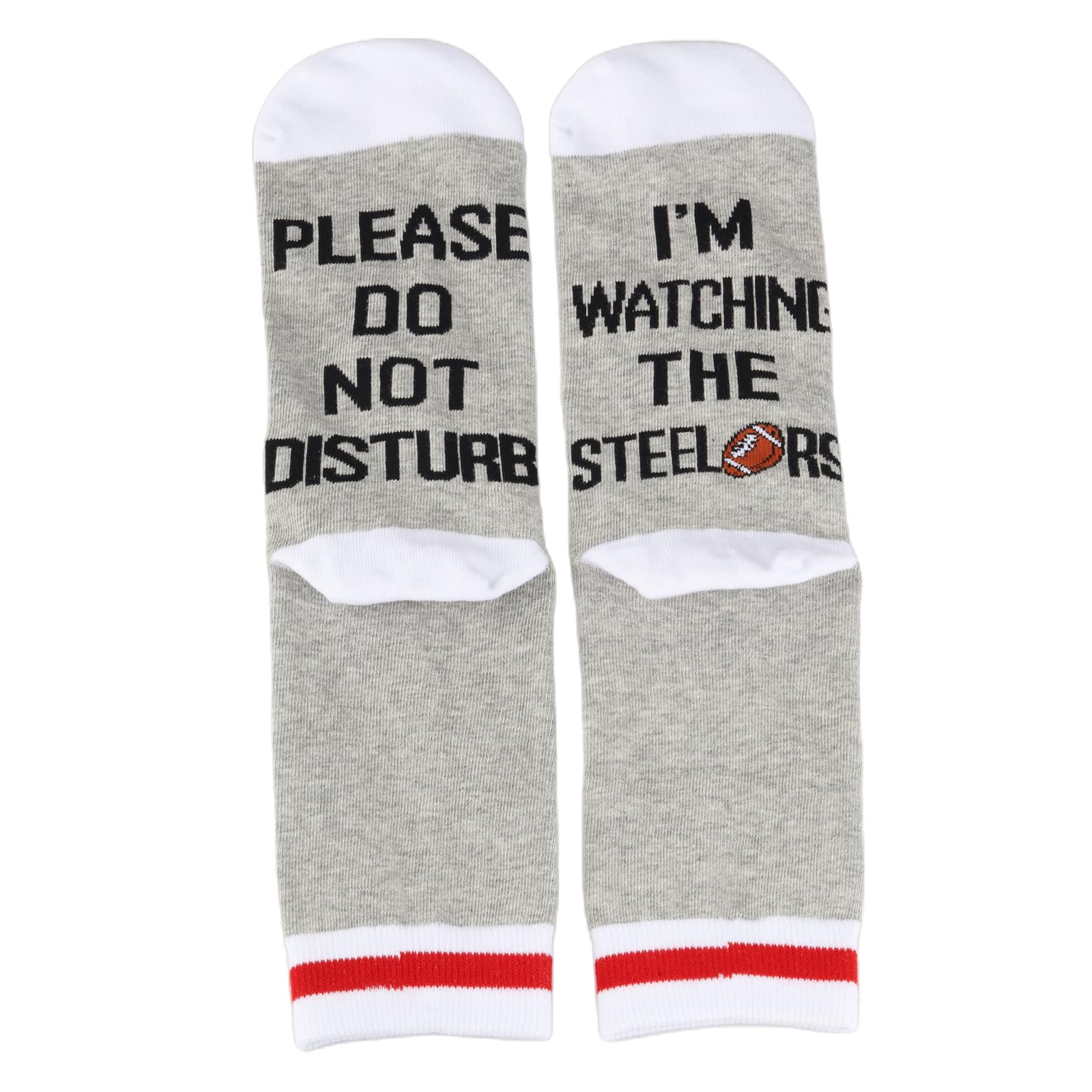 TSOTMO 2 Pairs Novelty Football Socks Please Do Not Disturb I’m Watching The S Socks Gift For Men (STEELERS socks)