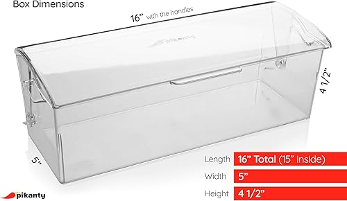 Vista 21 de Pikanty - Recipiente de tocino para refrigerador Almacenamiento de nevera y cárter de delicatessen con pinzas para servir alimentos y placa