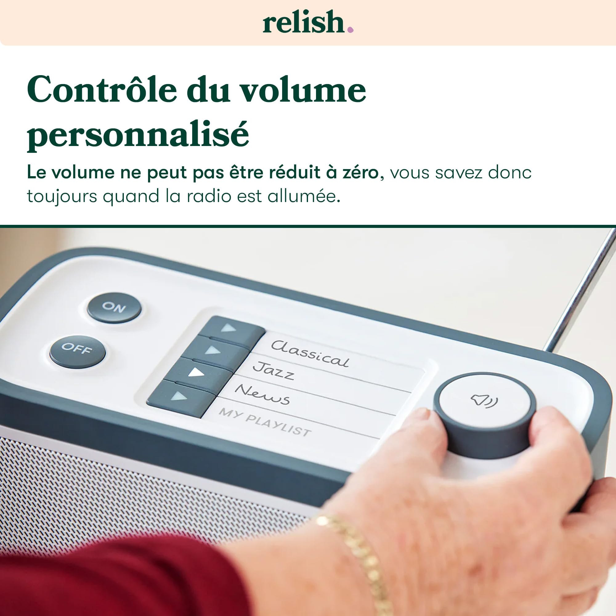 Radio Dab/FM et Lecteur de Musique Portable Simple pour Les Personnes âgées, Les Personnes souffrant de démence et d'Alzheimer ou malvoyantes - Grands Boutons, Design Simple, Facile à Utiliser