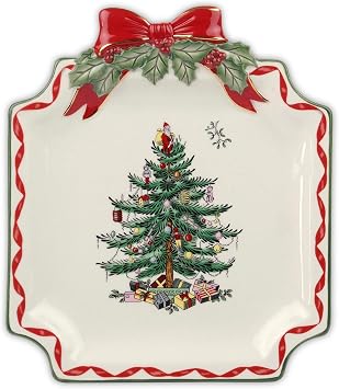 Spode Christmas Tree Christmas Tree Ribbons Canape Plate