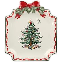 Spode Christmas Tree Christmas Tree Ribbons Canape Plate