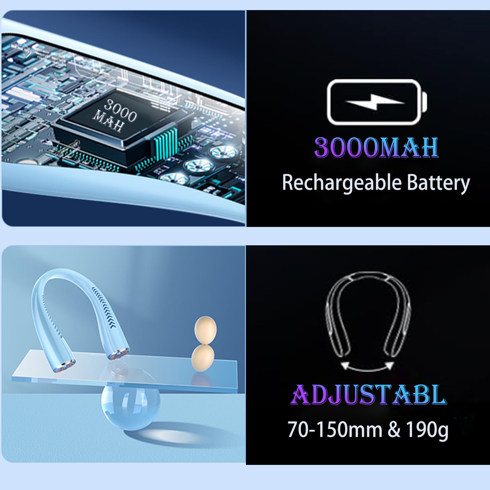 Amazon | 首掛け扇風機 ネッククーラー 一秒冷却【2024年新版＆冷感首