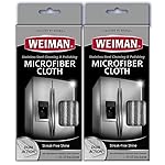 Weiman Microfiber Cloth for Stainless Steel, Safely Traps and Removes Dirt, Oil and Grime to Protect from Scratches 13.8 x 13.8 (Pack of 2)