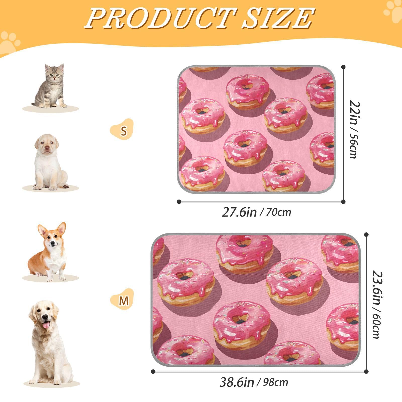 siphylline Donuts Summer Cooling for Cats Self Cooling Blankets for Outdoor Cats for Chihuahua Outdoor Essentials Manta Fria para Perros S