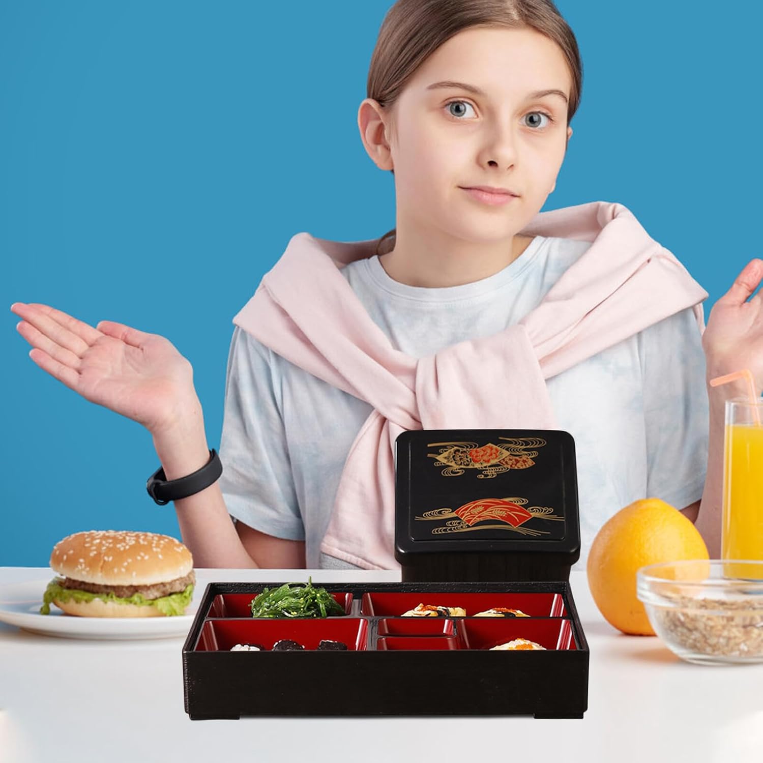 2 Sets Abs Bento Boxes with Compartments Heat Resistant Portable Sushi Storage Containers and Eel Boxes for Meal Prep and Travel