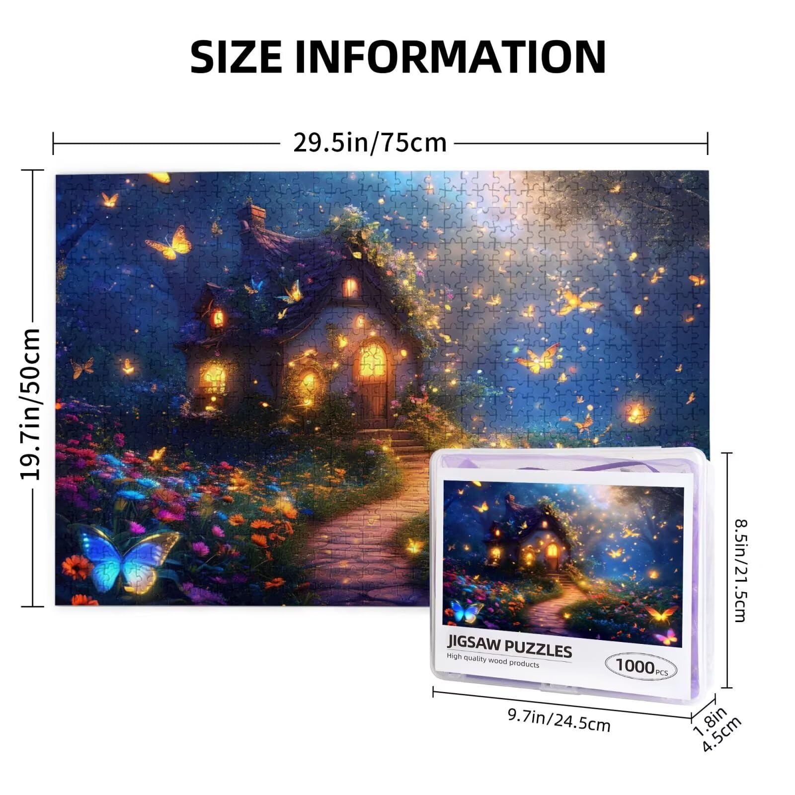 Krajobraz Puzzle 5000 sztuk motyl puzzle dla dorosłych początkujących z pudełkiem prezentowym, interaktywne puzzle DIY rodzinna wymagająca gra, stres Relief Home Wall Decor Art prezent dla mężczyzn