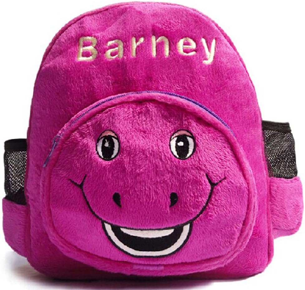 Kids Cute Short Plush Backpack Purple Barney by Elleplush